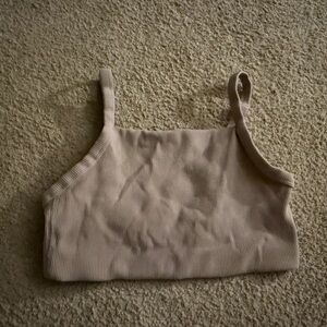8/31/25 last day to buy! Aerie Sports Bra Beige Ribbed Women’s Small